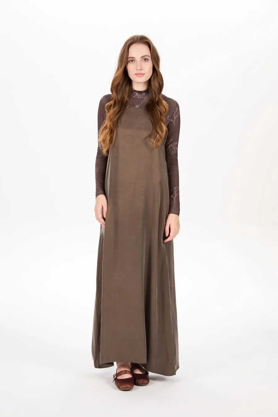 AS AW25 super soft high quality expensive cupro collection shirt + slip dress + skirt + print mockneck woman matching set