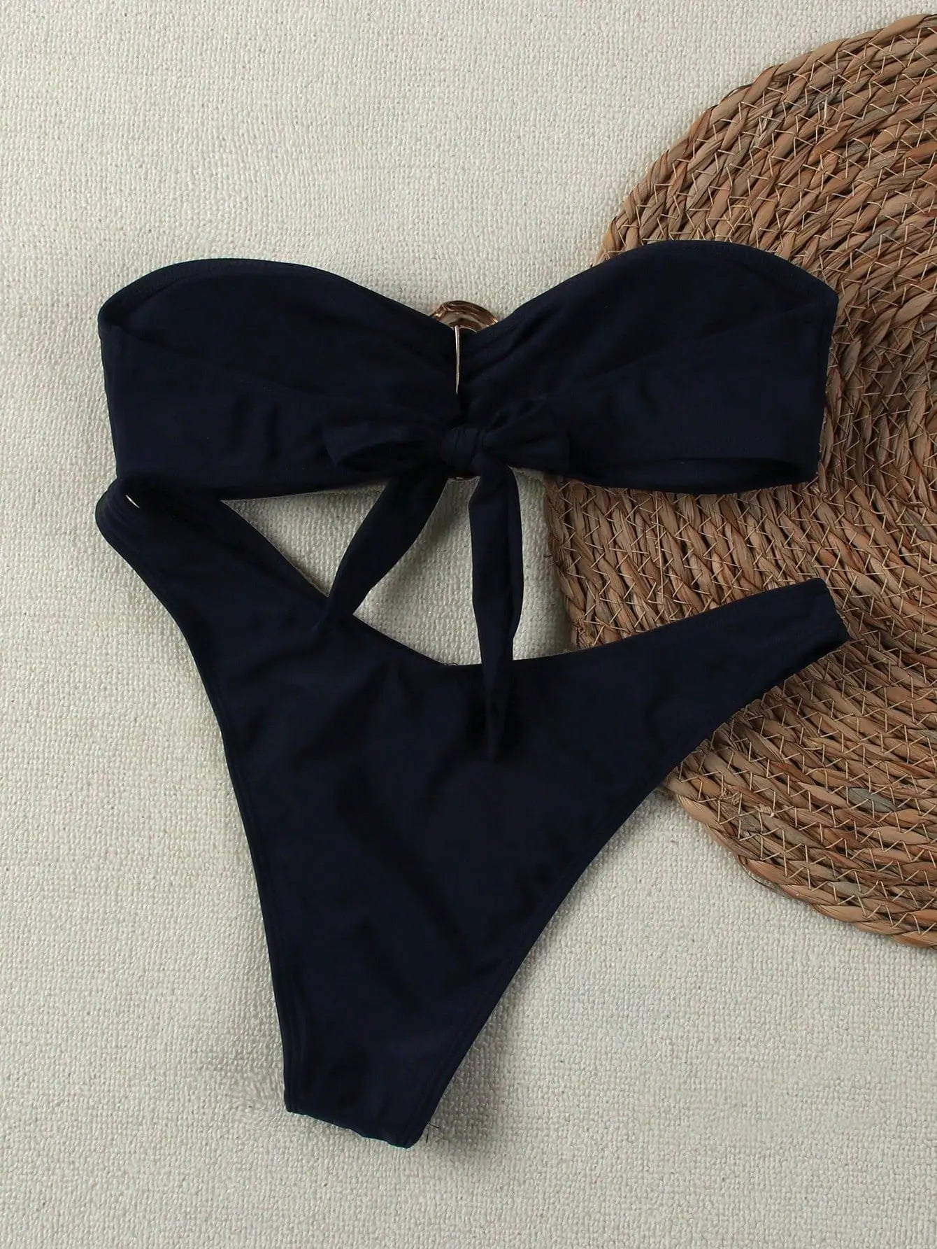 "2025 Sexy Bandeau Push-Up Bikini Set - Brazilian Thong Swimwear for Women"