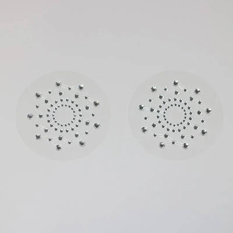 1 Pair Sexy Nipple Transparent Self Adhesive Breathable Comfortable Stickers Rhinestone Breast Petals Lingerie Pasties Bras