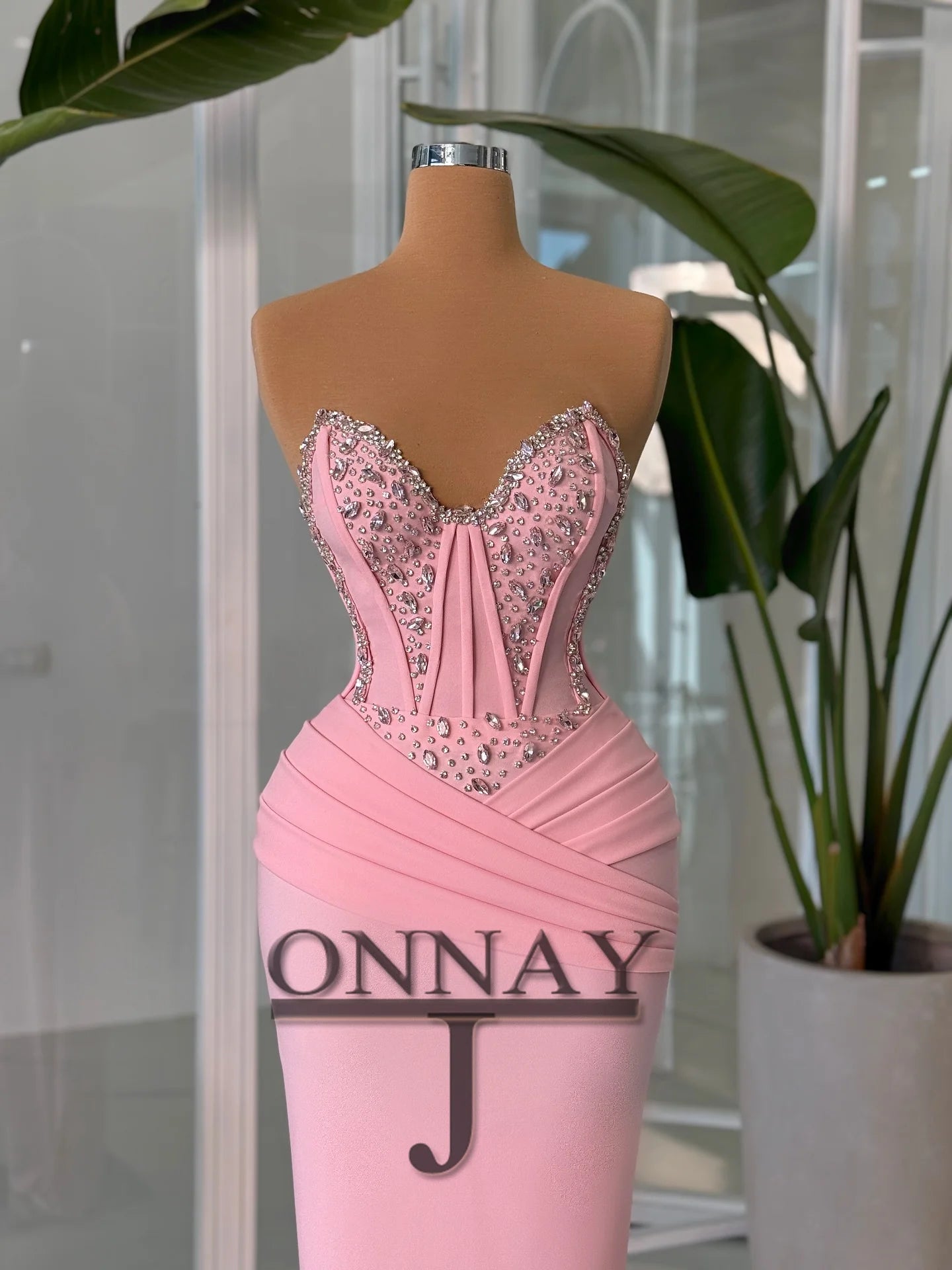 Customized Pink Mermaid Prom Dresses for Women Corset Crystals Gala Bespoke Occasion Gown Vestidos De Fiesta Plus