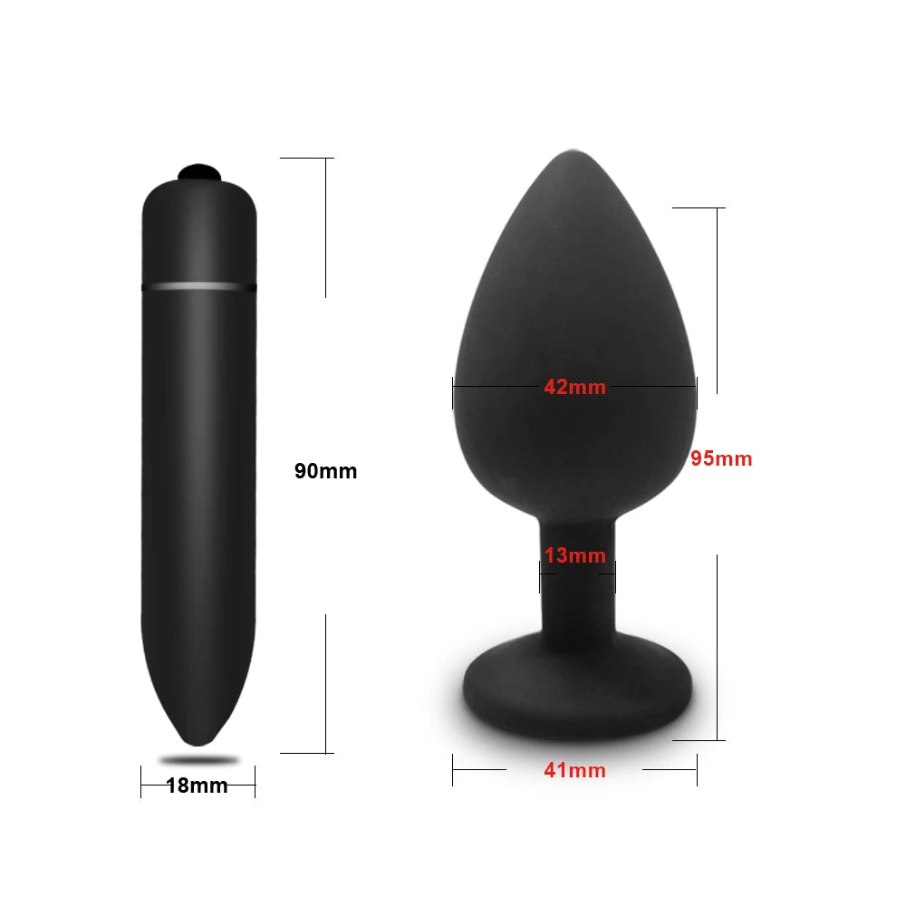1-4Pcs Soft Silicone Anal Plug Mini Erotic Bullet Vibrator Butt Plug Sex Toys for Men Women Gay Couples Anal Prostate Stimulator