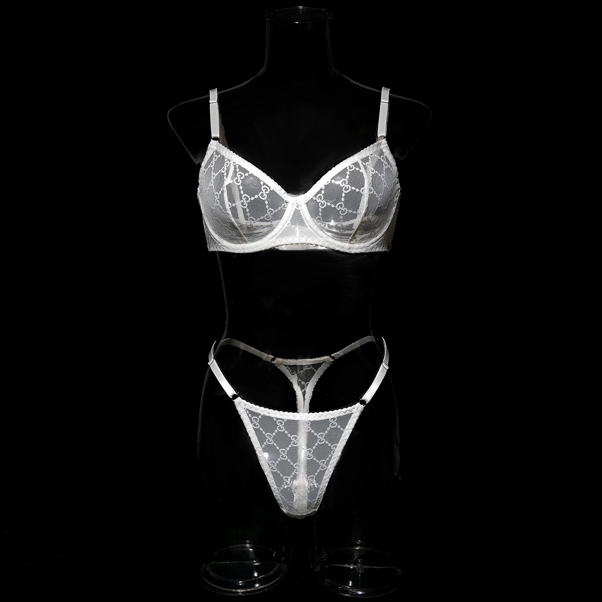 Ultra-thin Sexy Porn Lingerie 2Pcs Sets Seamless Mesh See-Through Bras And Thongs Erotic Underwear Outfits Adult Hot Sex Suit