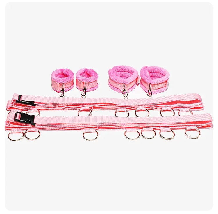 Bed Restraint Set Couple Sex Toys Bondage Handcuff Kit Adult Game Tool 18+ Erotic Tie Downs Arm Ankle Eyeblinder Flirting Sextoy