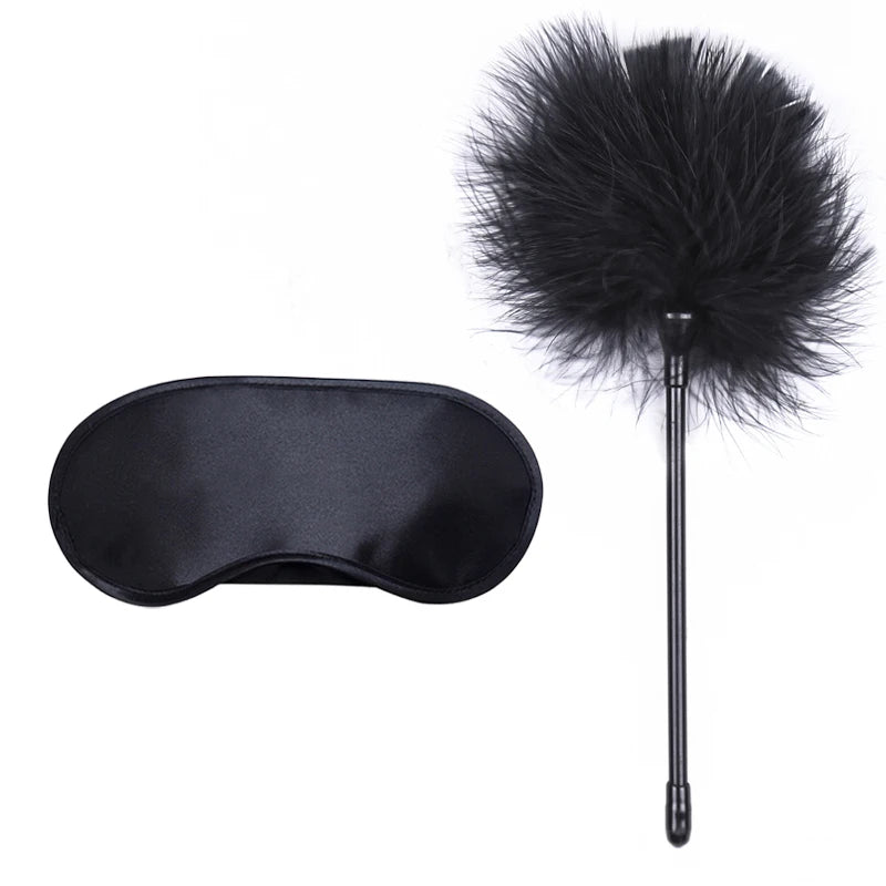 Sex Toys For Women Bdsm Set Sexy Leather Plush Sex Toys Bondage Kit Handcuffs Feather Blindfold Fetish Flirt Goods For Adults