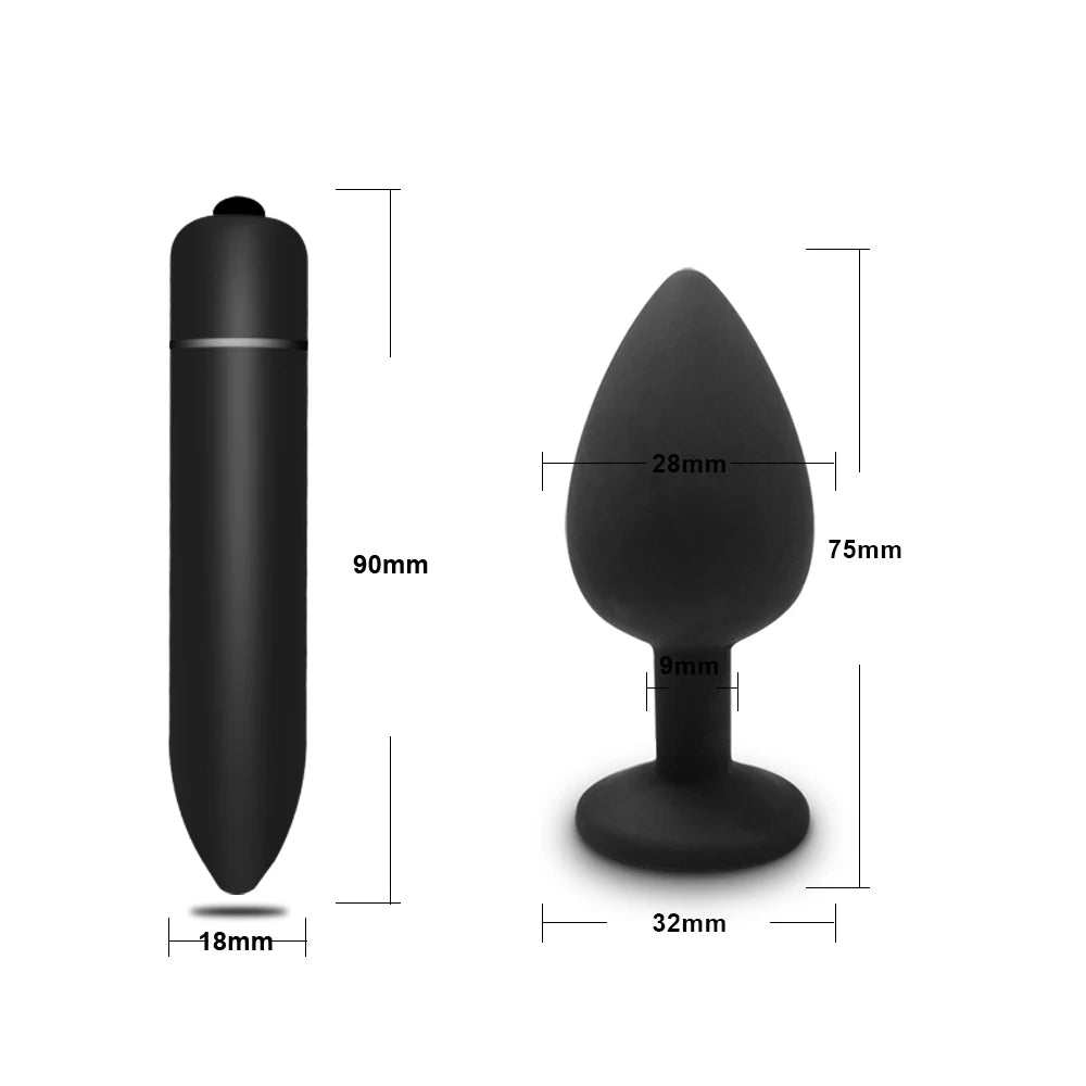 1-4Pcs Soft Silicone Anal Plug Mini Erotic Bullet Vibrator Butt Plug Sex Toys for Men Women Gay Couples Anal Prostate Stimulator