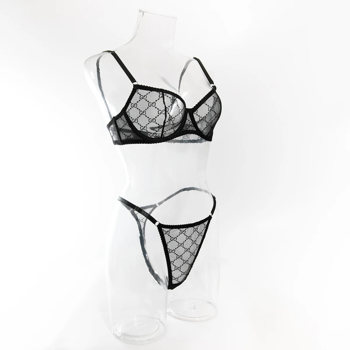 Ultra-thin Sexy Porn Lingerie 2Pcs Sets Seamless Mesh See-Through Bras And Thongs Erotic Underwear Outfits Adult Hot Sex Suit