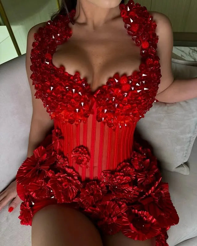 Glimmer Stylish Sweetheart Crystals Prom Dresses Mini for Women Halter Shealth Celebrity Formal Gown Vestidos De Gala Customized