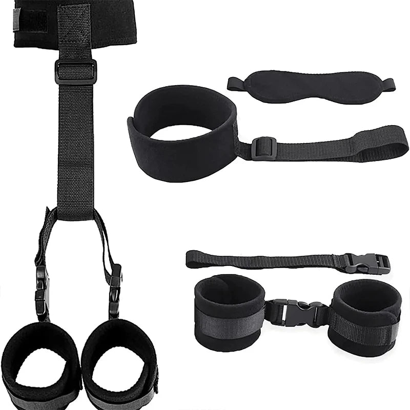 Bdsm Bondage Set Restraint Adult Game Handcuff Neck Collar Wrist Mouth Gag Strap Fetish Sex Toys For Woman Couples No Vibrator