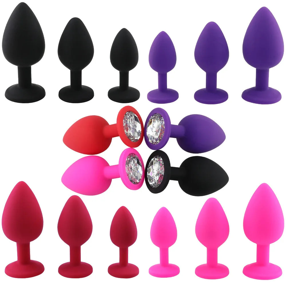 1-4Pcs Soft Silicone Anal Plug Mini Erotic Bullet Vibrator Butt Plug Sex Toys for Men Women Gay Couples Anal Prostate Stimulator