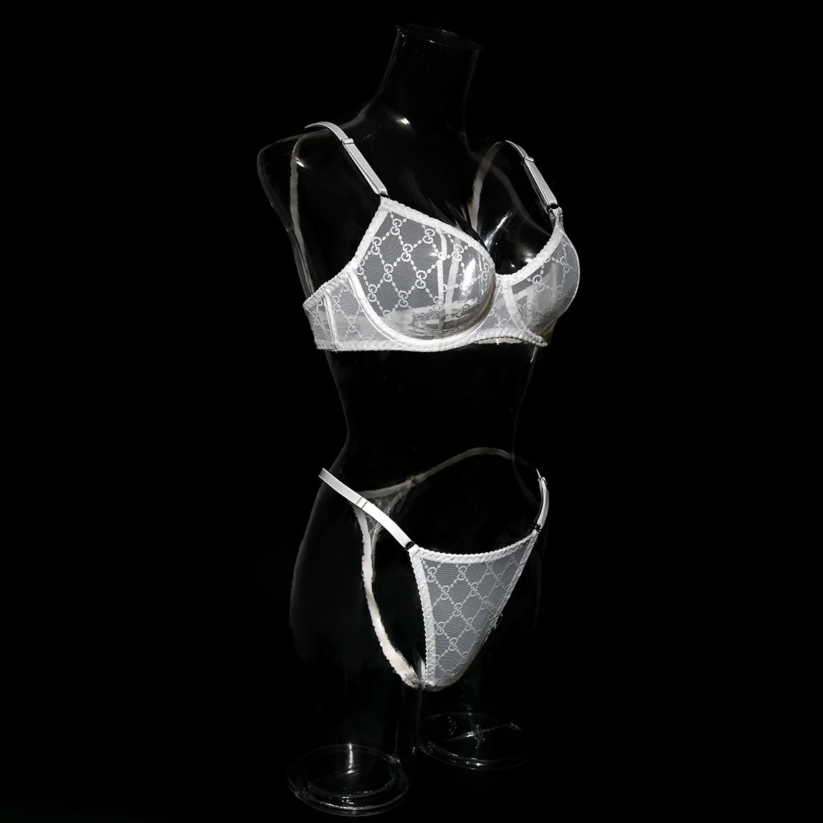 Ultra-thin Sexy Porn Lingerie 2Pcs Sets Seamless Mesh See-Through Bras And Thongs Erotic Underwear Outfits Adult Hot Sex Suit