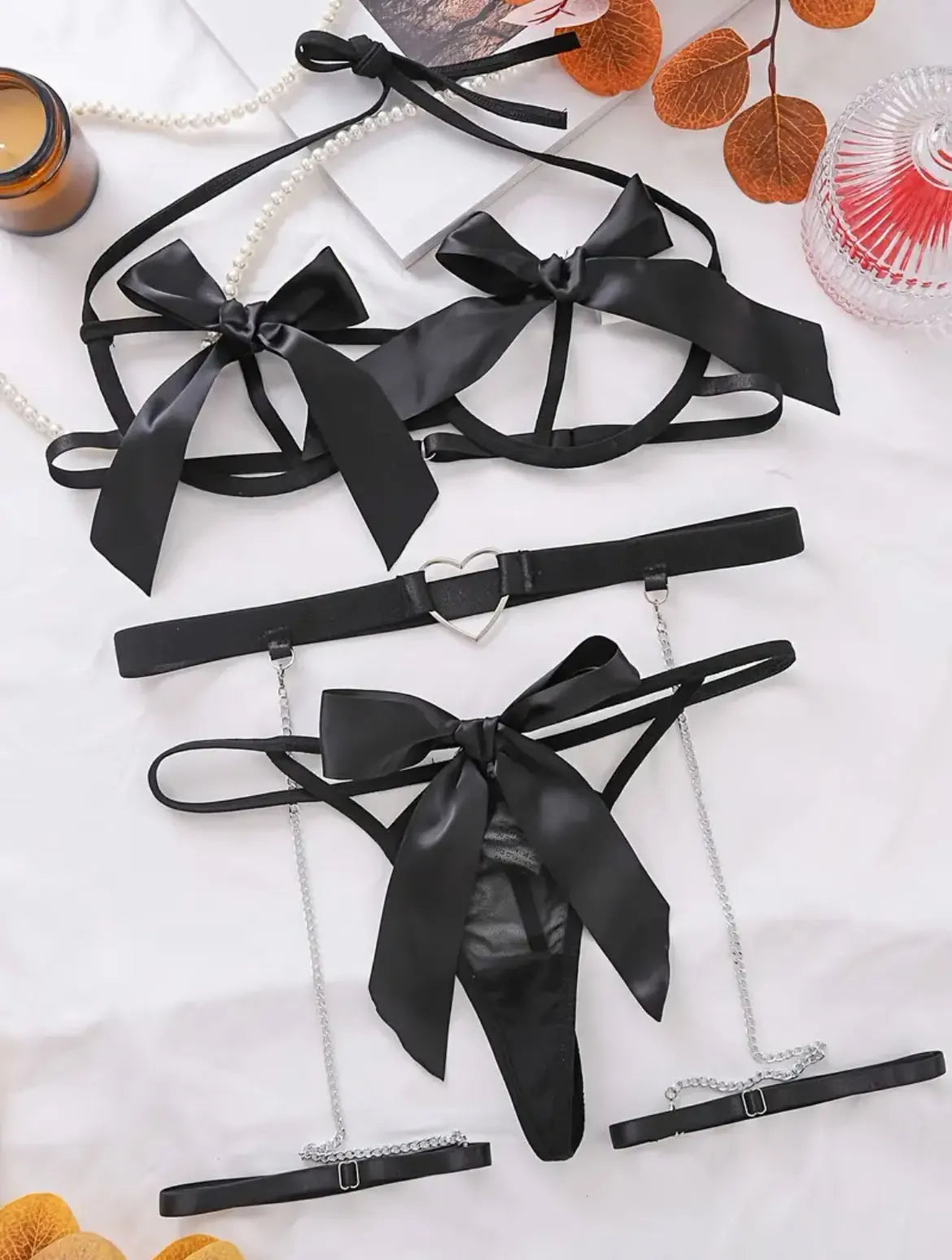 Floral Lace Garter Lingerie Set With Choker Women Intimates Underwire Bra And Thongs Ladies Underwear Set