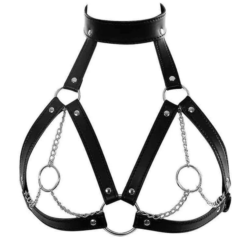 Women’s Leather Body Harness Belt -BDSM Bondage Lingerie,Adjustable Chest Straps,Fetish Intimate Adult Products Sex Toy Clothing