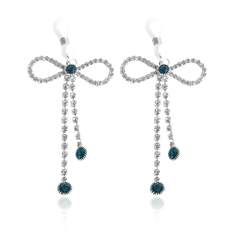 1 pair of sexy vintage bowknot rhinestone chest chain, suitable for wearing at nightclubs, parties, and Valentine's Day