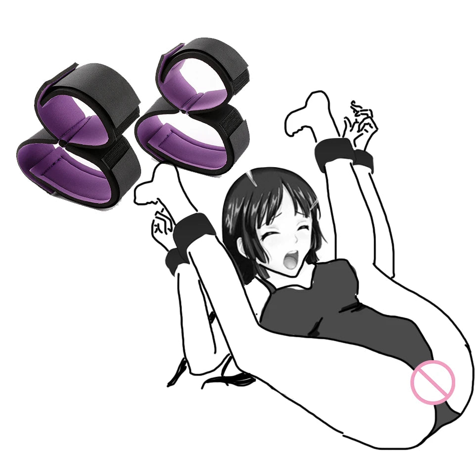 Bdsm Bondage Set Restraint Adult Game Handcuff Neck Collar Wrist Mouth Gag Strap Fetish SM Sex Toy For Woman Couples No Vibrator