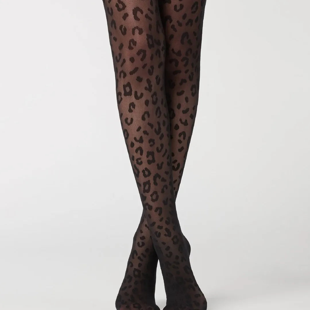 Lady Sexy Leopard Print Tights Women Retro Jacquard Pantyhose Girls Breathable Translucent Leggings Female Sturdy Silk Stockings