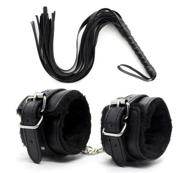 Adjustable Women Sex Plush Handcuffs BDSM Bondage Ankle Cuffs Erotic Whips Adult Games Sex Toys for Couples Flogger Cosplay Tool
