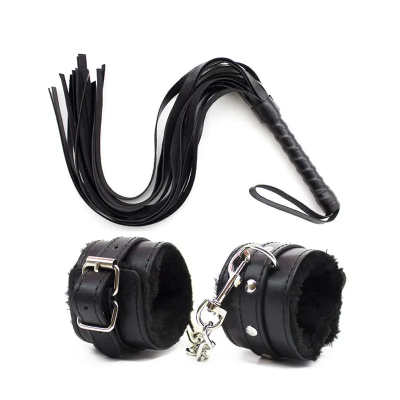 Adjustable Women Sex Plush Handcuffs BDSM Bondage Ankle Cuffs Erotic Whips Adult Games Sex Toys for Couples Flogger Cosplay Tool