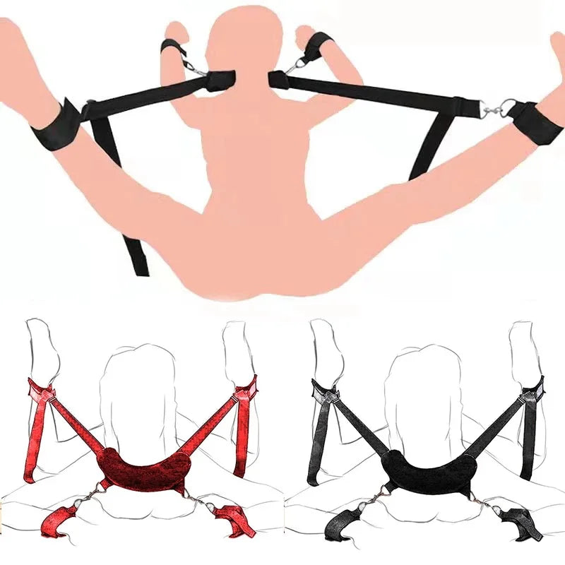 Bdsm Bondage Set Restraint Adult Game No Vibrator Handcuff Neck Collar Wrist Mouth Gag Strap Fetish Sex Toys For Woman Couples