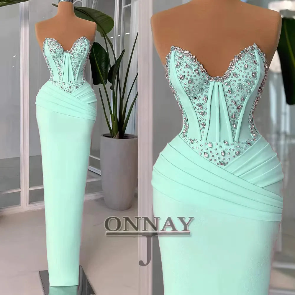 Customized Pink Mermaid Prom Dresses for Women Corset Crystals Gala Bespoke Occasion Gown Vestidos De Fiesta Plus