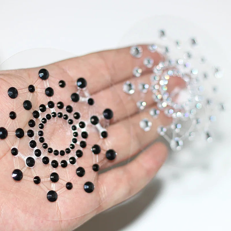 1 Pair Sexy Nipple Transparent Self Adhesive Breathable Comfortable Stickers Rhinestone Breast Petals Lingerie Pasties Bras