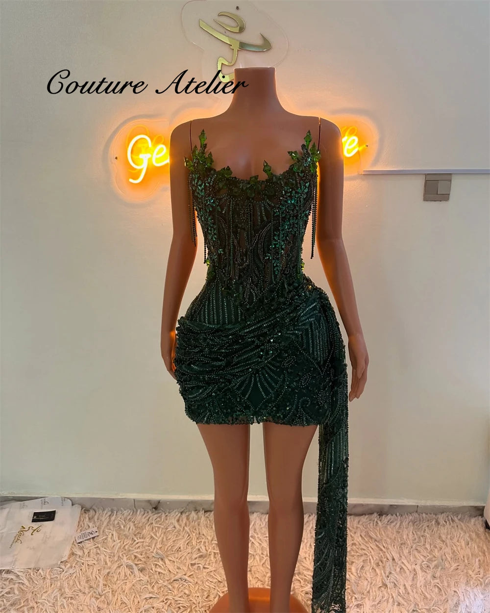 Crystal Beading Homecoming Prom Dress Mermaid Mini Cocktail Gown Birthday Dress Luxury Blackgirl Customized