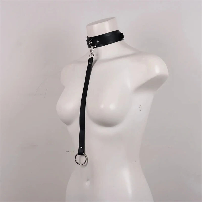 Hot Selling Leather Garter Belt Lingerie Sexy Women's Erotic Costumes Gothic Leg Harnesses Bow Babydoll Dress Sexual Sets For 18