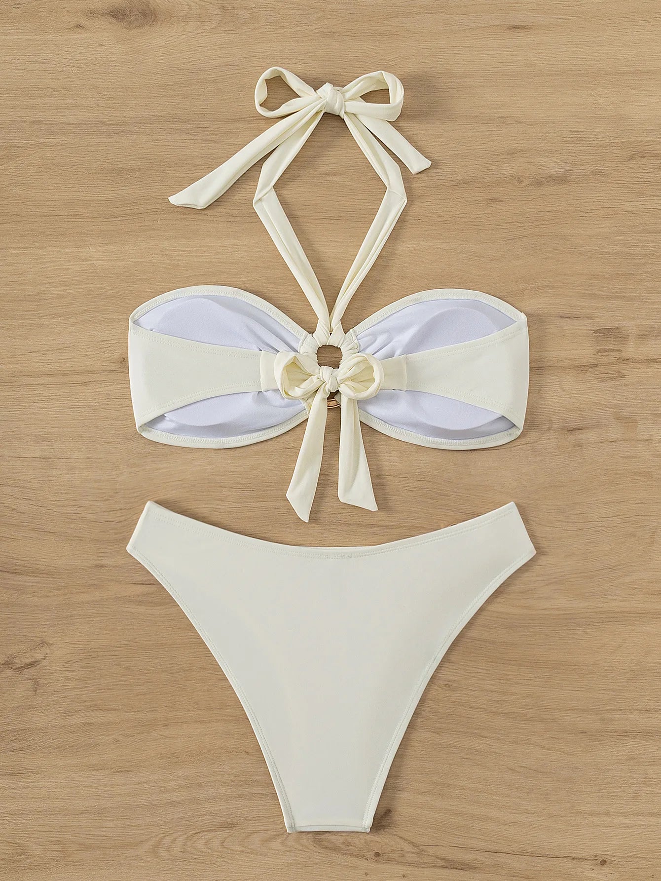 "2025 Sexy Bandeau Push-Up Bikini Set - Brazilian Thong Swimwear for Women"