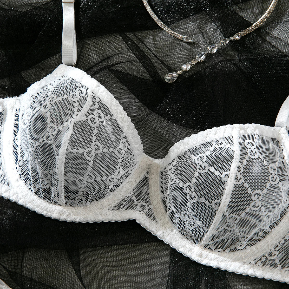 Ultra-thin Sexy Porn Lingerie 2Pcs Sets Seamless Mesh See-Through Bras And Thongs Erotic Underwear Outfits Adult Hot Sex Suit