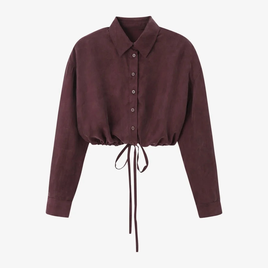 AS AW25 super soft high quality expensive cupro collection shirt + slip dress + skirt + print mockneck woman matching set