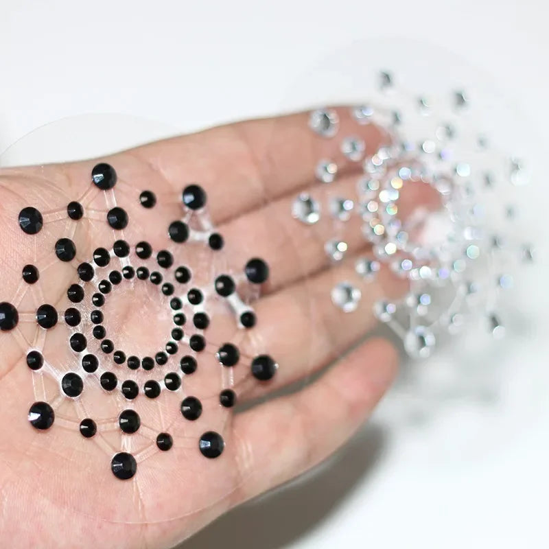 1 Pair Sexy Nipple Transparent Self Adhesive Breathable Comfortable Stickers Rhinestone Breast Petals Lingerie Pasties Bras