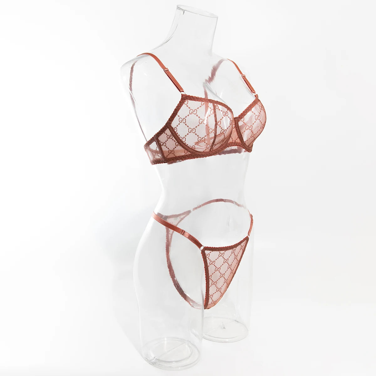 Ultra-thin Sexy Porn Lingerie 2Pcs Sets Seamless Mesh See-Through Bras And Thongs Erotic Underwear Outfits Adult Hot Sex Suit