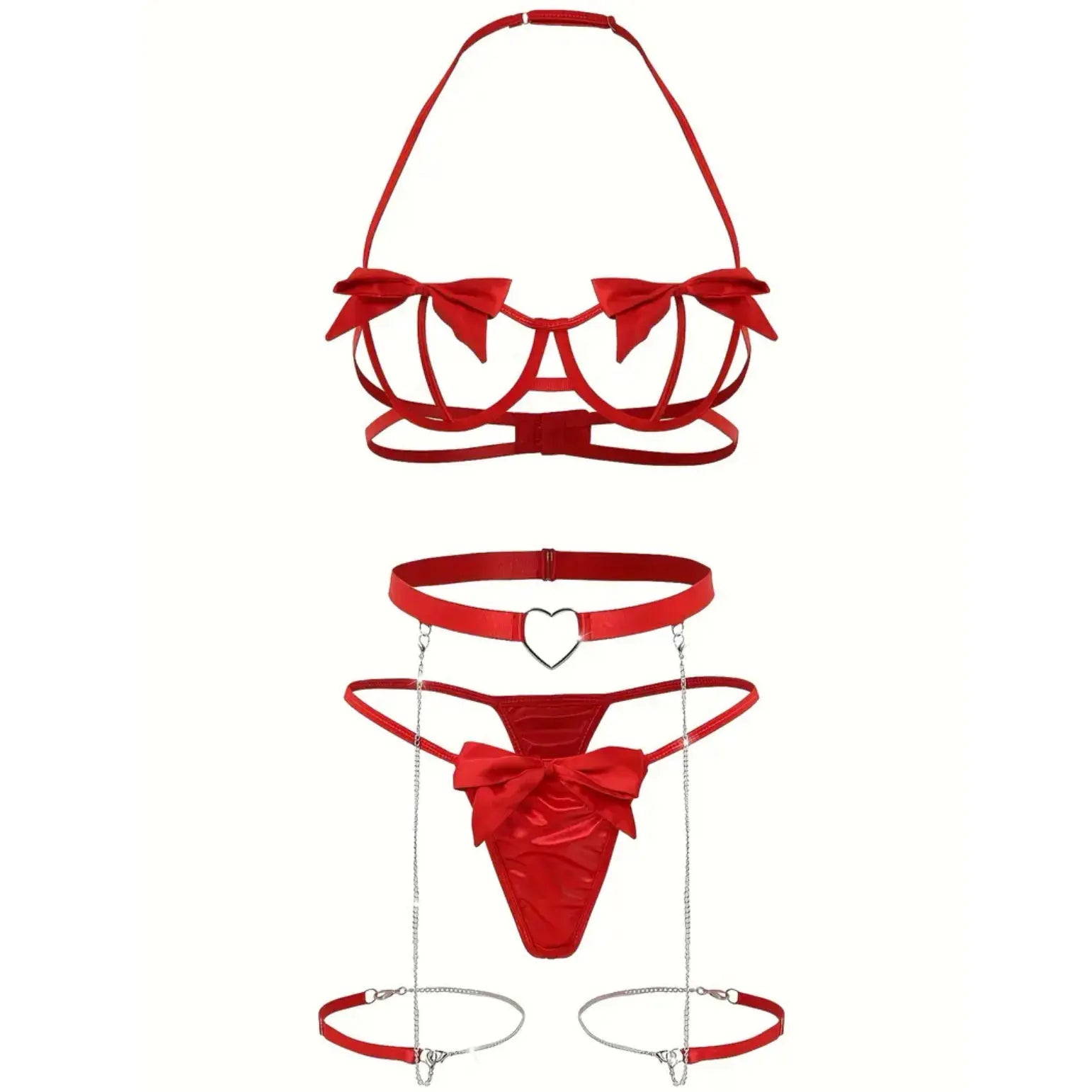 Floral Lace Garter Lingerie Set With Choker Women Intimates Underwire Bra And Thongs Ladies Underwear Set