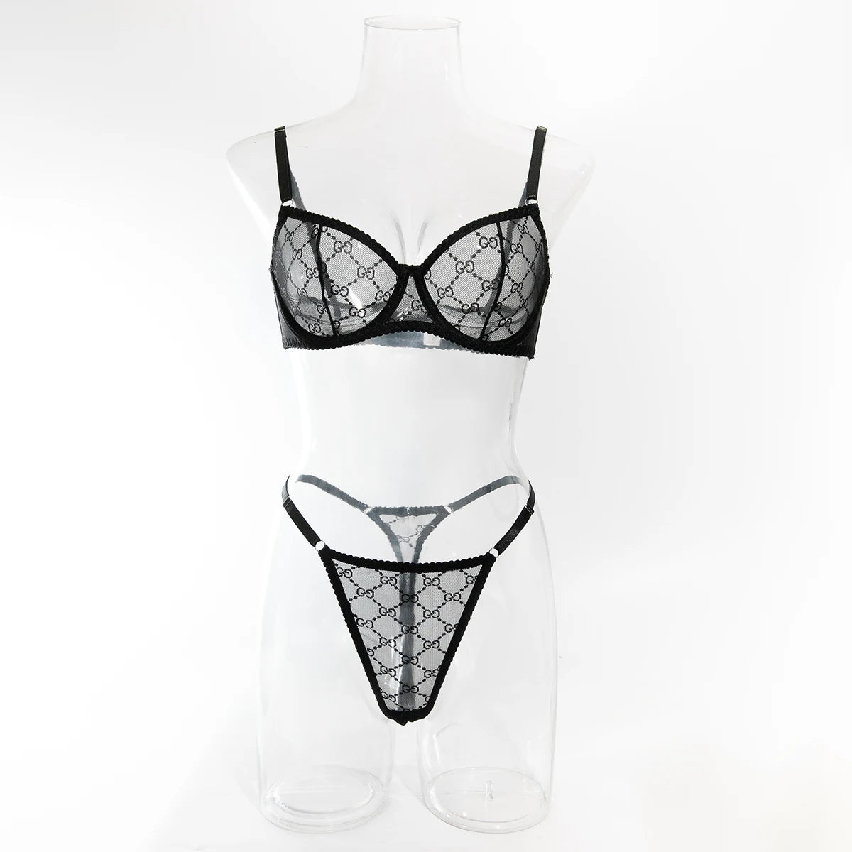 Ultra-thin Sexy Porn Lingerie 2Pcs Sets Seamless Mesh See-Through Bras And Thongs Erotic Underwear Outfits Adult Hot Sex Suit