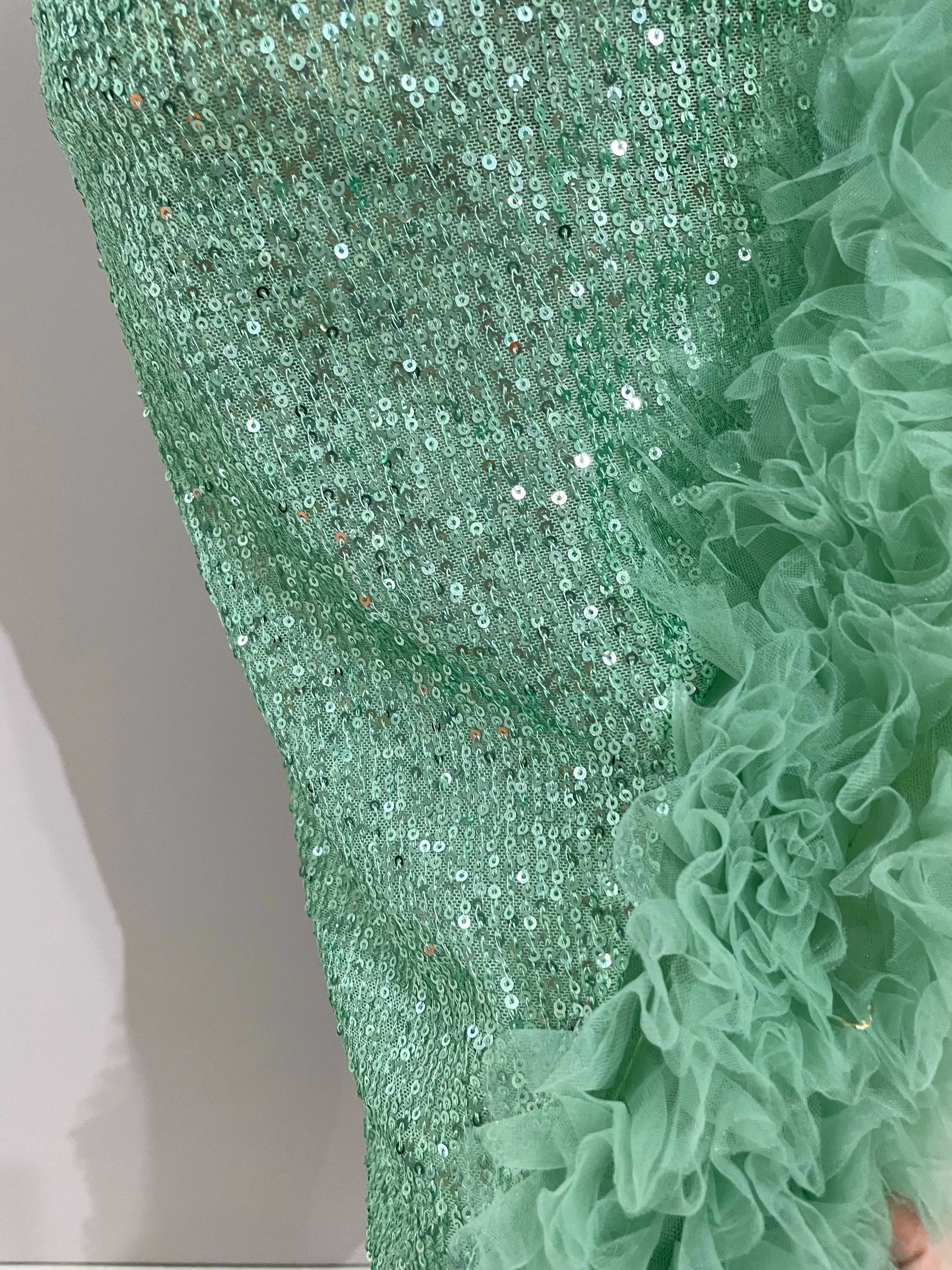 Shiny Sequins Top Short Skirt Two Pieces Set Women Sexy Celebrate Evening Prom Birthday Party Dress Nightclub Stage Outfit