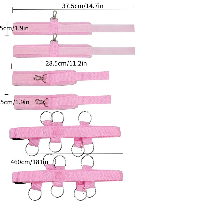 Bed Restraint Set Couple Sex Toys Bondage Handcuff Kit Adult Game Tool 18+ Erotic Tie Downs Arm Ankle Eyeblinder Flirting Sextoy