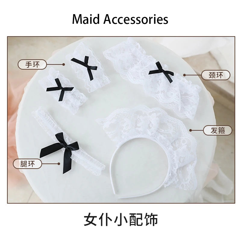 Erotic Crotchless Lingerie Women French Apron Maid Dress T Panties Set Cosplay Lolita Uniform Sexy Costumes Porno Underwear Set