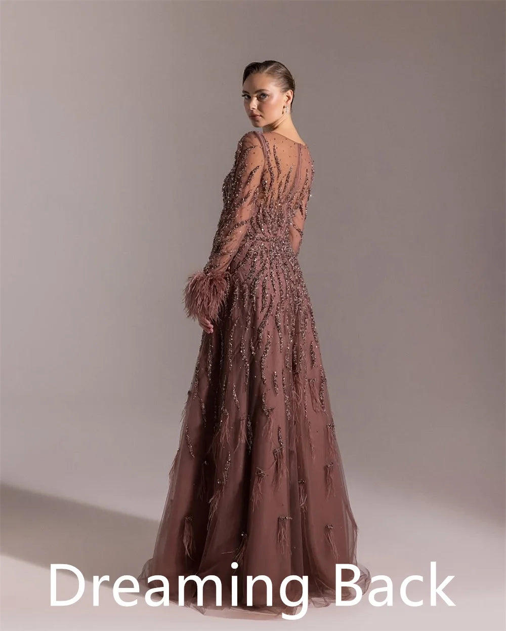 Customized Exquisite pure Organza Celebrity Gowns Luxury Scoop Sequined Feathers Crystal Mermaid Zipper Back Homecoming Dress