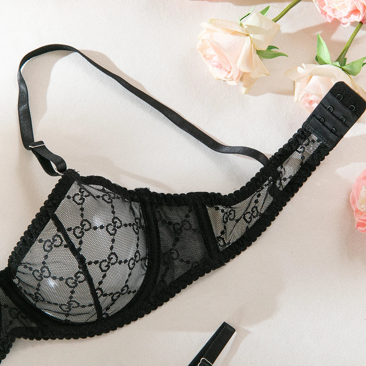 Ultra-thin Sexy Porn Lingerie 2Pcs Sets Seamless Mesh See-Through Bras And Thongs Erotic Underwear Outfits Adult Hot Sex Suit