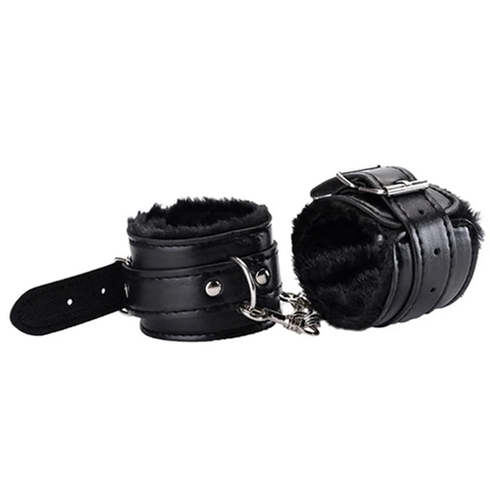 Adjustable Women Sex Plush Handcuffs BDSM Bondage Ankle Cuffs Erotic Whips Adult Games Sex Toys for Couples Flogger Cosplay Tool