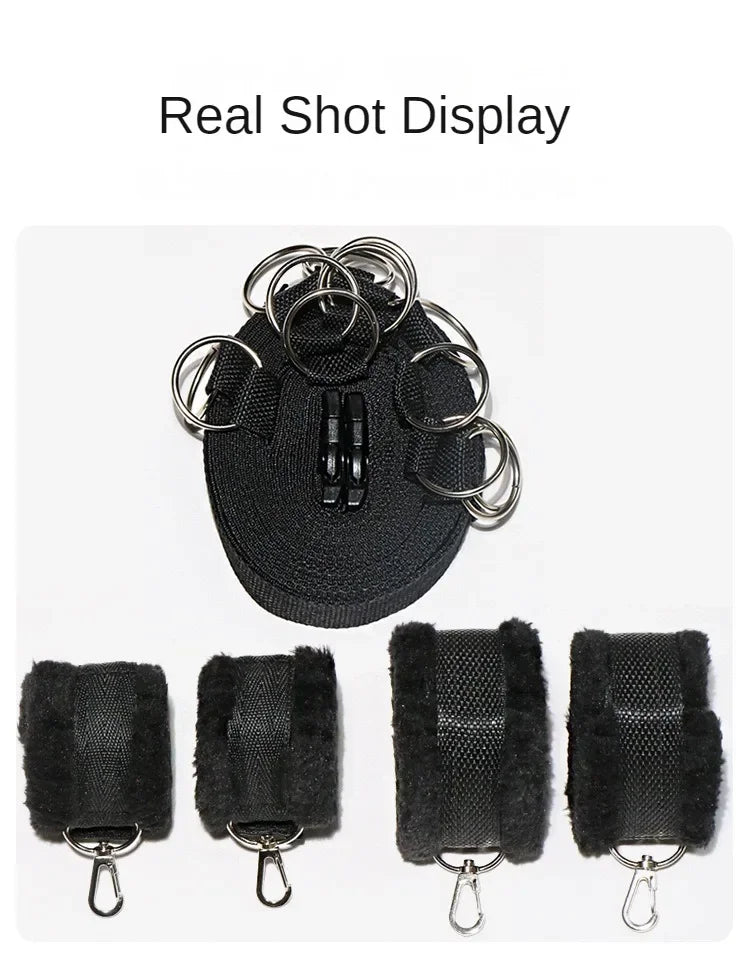Bed Restraint Set Couple Sex Toys Bondage Handcuff Kit Adult Game Tool 18+ Erotic Tie Downs Arm Ankle Eyeblinder Flirting Sextoy