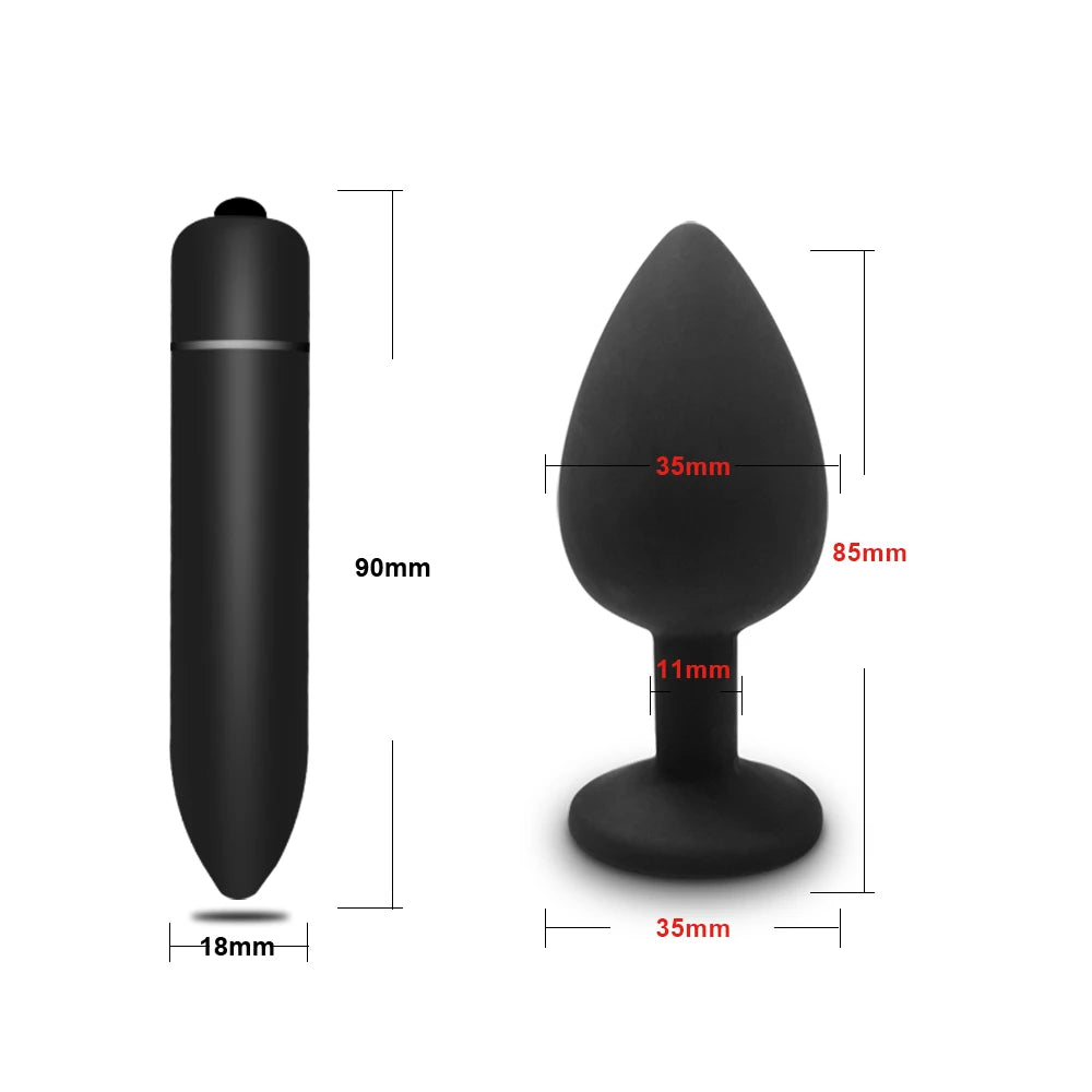 1-4Pcs Soft Silicone Anal Plug Mini Erotic Bullet Vibrator Butt Plug Sex Toys for Men Women Gay Couples Anal Prostate Stimulator