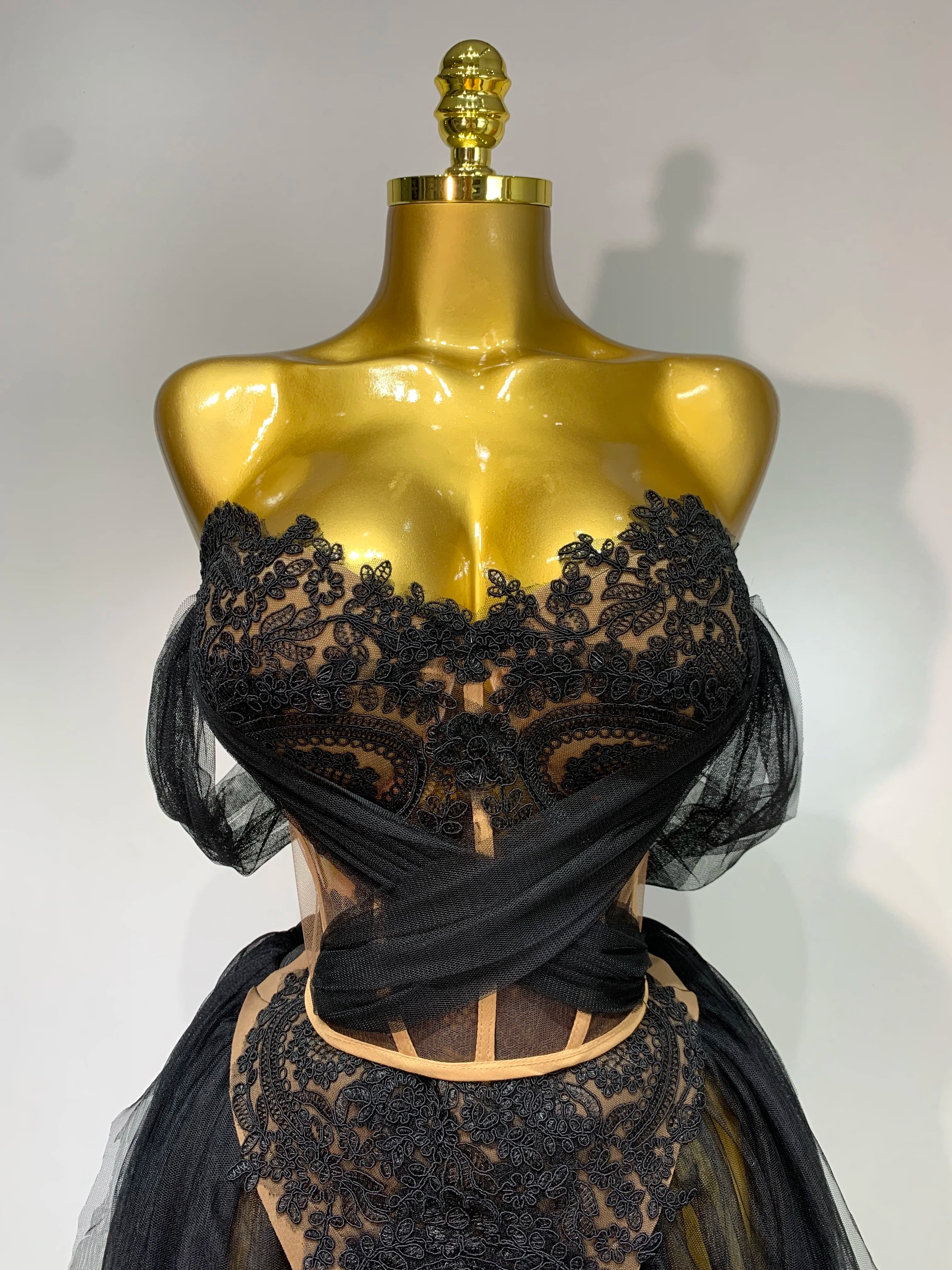 Women Sexy Strapless Pink Mesh Two Pieces Set Prom Gown Celebrate Birthday Nightclub Party Singer Stage Performance Costume