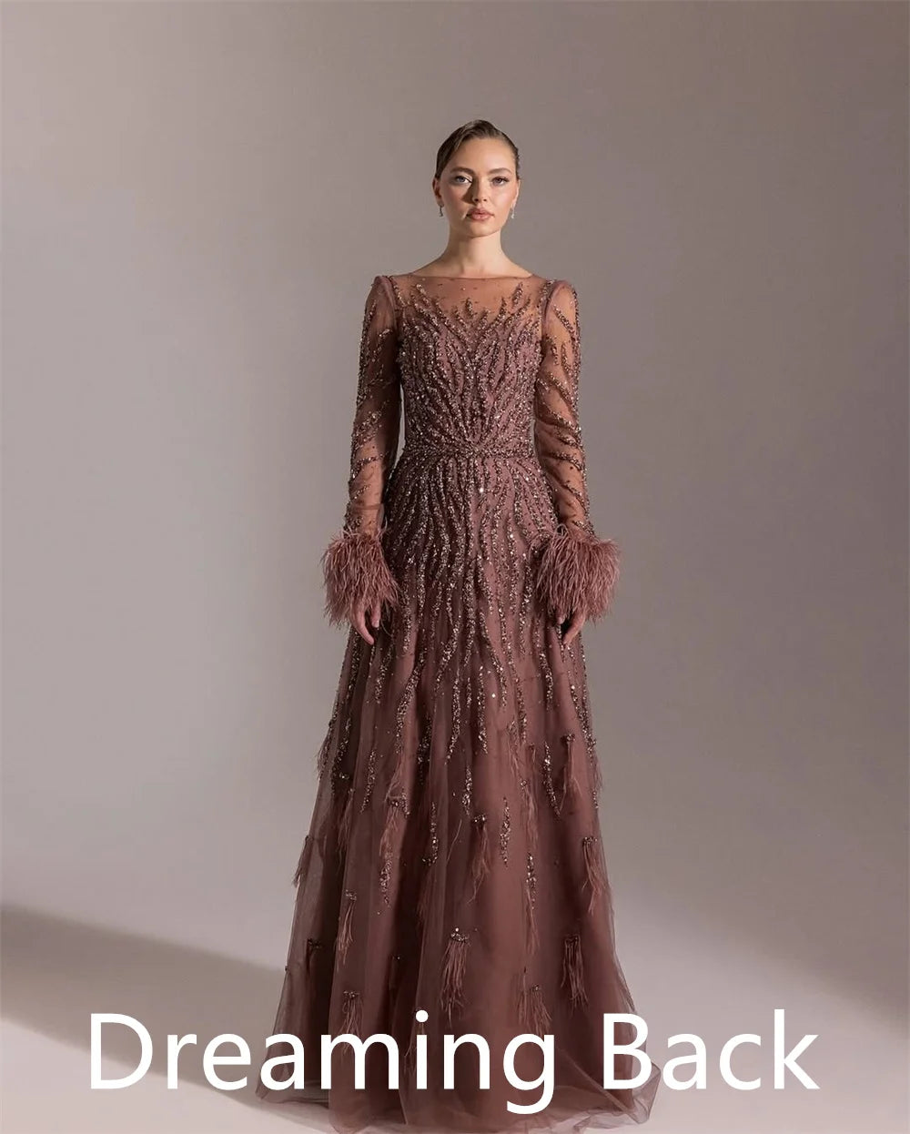 Customized Exquisite pure Organza Celebrity Gowns Luxury Scoop Sequined Feathers Crystal Mermaid Zipper Back Homecoming Dress