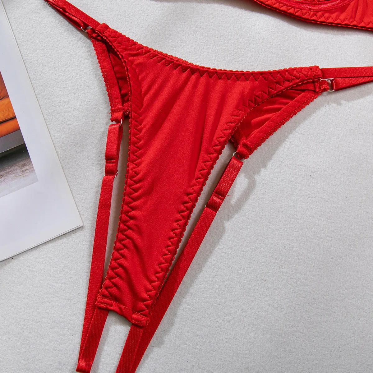 Sensual Tassel Lingerie Set Women See Through Halter Cut Out Sexy Bilizna Erotic Set Intimate Naked Back Open Brief Kit