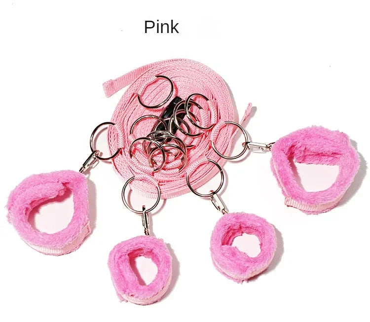 Bed Restraint Set Couple Sex Toys Bondage Handcuff Kit Adult Game Tool 18+ Erotic Tie Downs Arm Ankle Eyeblinder Flirting Sextoy