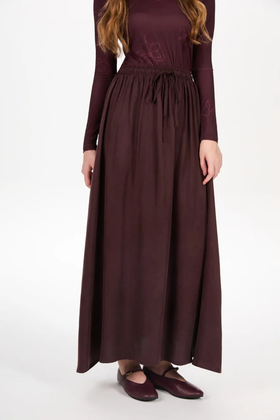 AS AW25 super soft high quality expensive cupro collection shirt + slip dress + skirt + print mockneck woman matching set