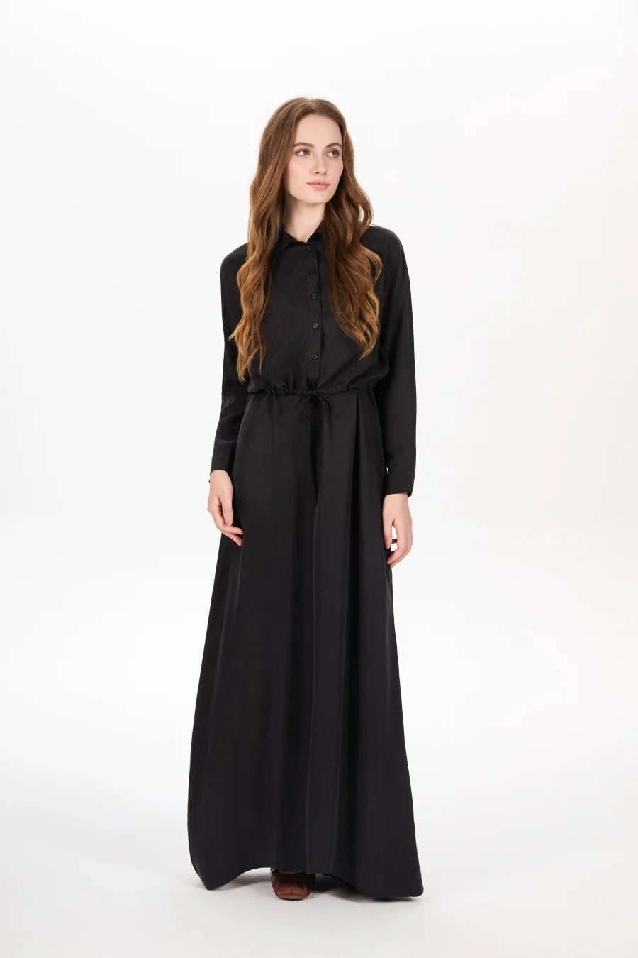 AS AW25 super soft high quality expensive cupro collection shirt + slip dress + skirt + print mockneck woman matching set